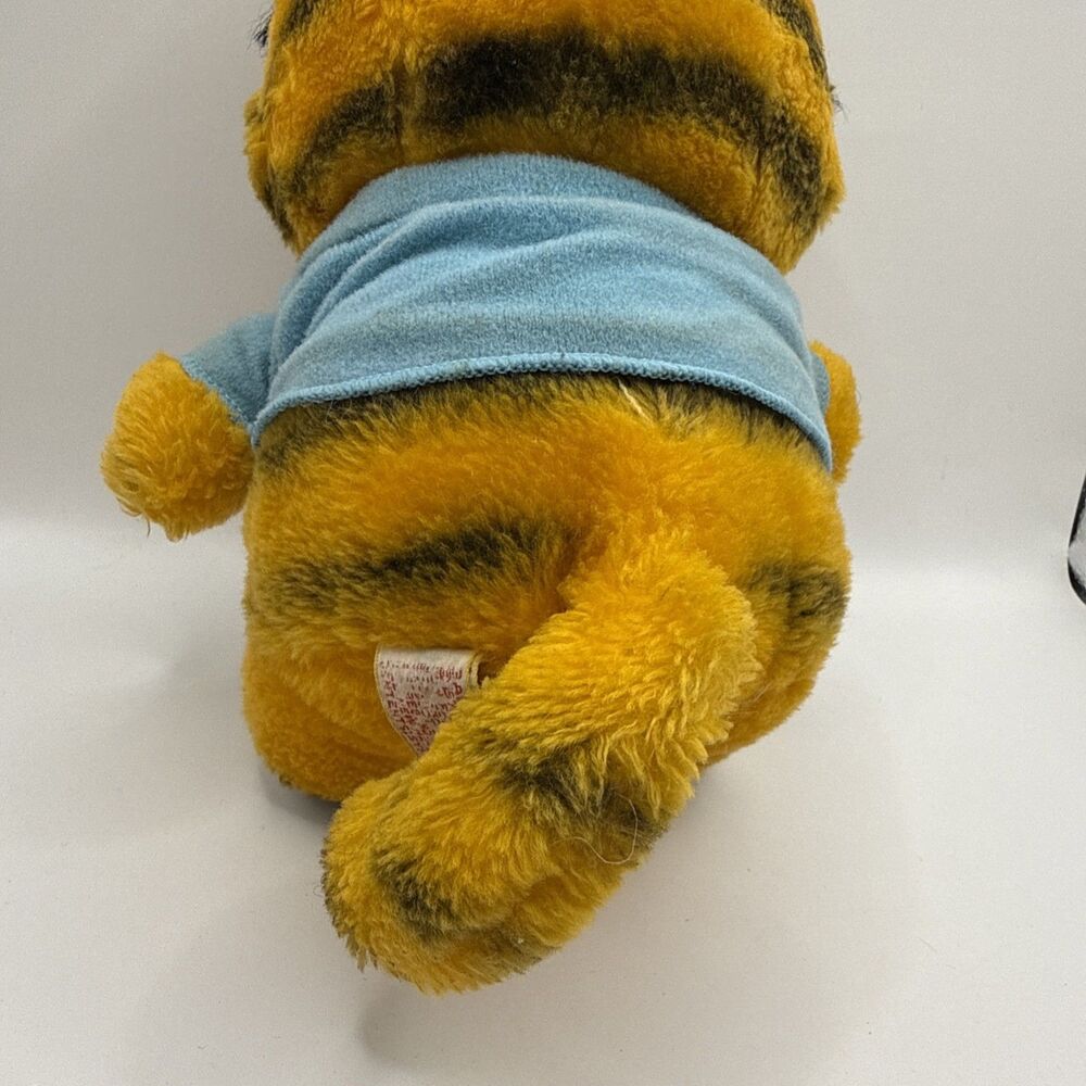 Vintage 1980s Dakin Garfield Golf Plush Blue Shirt Visor Stuffed Cat - Picture 4 of 9